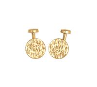 KUZZOI Manschettenknopf Plättchen Rund Gehämmert Struktur 925 Silber Herrenschmuck Manschettenknöpfe Produkte (1.0 pieces)