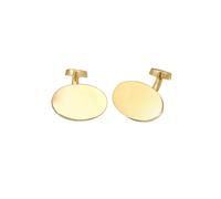 Kuzzoi Manschettenknöpfe für Herren, Cufflinks glanzvoll oval im Design, aus 925er Sterling Silber vergoldet, Klassischer Schmuck für das Hemd, Goldenes Männer Geschenk für Hochzeit und Geburtstag