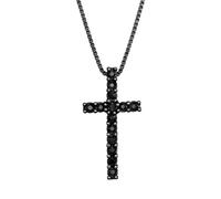 KUZZOI - Herren Kreuz Kristalle Religion 925 Silber Ketten