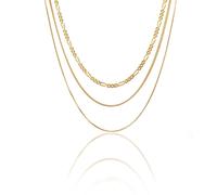 Kuzzoi Halsketten - Halskette Basic Gliederketten 3er Set 925 Sterling - Gr. unisize - in Gold - für Damen