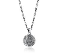 KUZZOI, Halskette Herren Coin Münze Strukturiert 925er Silber in gelb, für Herren Gr. 60 cm