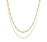 Kuzzoi Halsketten - Halskette Herren Ketten Set Figaro Venezia 925 Sil - Gr. unisize - in Gold - für Damen