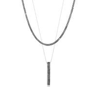 Kuzzoi Halsketten - Halskette Herren Layer Panzerkette Barren Stab 925 - Gr. unisize - in Silber - für Damen