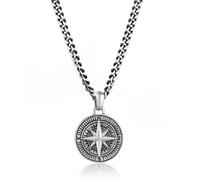 Kuzzoi Halsketten - Halskette Herren Panzerkette Kompass Cool Massiv 9 - Gr. unisize - in Schwarz - für Damen