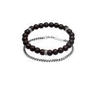 KUZZOI Herren 2er Set Onyx Stein Panzerkette 925 Silber 23