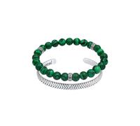 KUZZOI Herren 2er Set Oxidiert Achat Grün 925 Silber 21