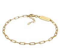 Kuzzoi Herren 3 mm Armband 925 Silber vergoldet Gliederarmband | poliert Gold Armkette mit Karabinerverschluss Länge 19 cm