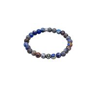 KUZZOI Herren Achat Blau Beads Oxidiert 925er Silber 23
