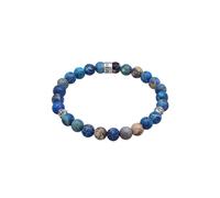 Kuzzoi Buddha Herren Armband aus Achat Perlen und 925 Silber Beads | Chakra Yogaarmband Energiearmband Steinarmband Länge 19-23 cm elastisch