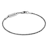 KUZZOI, Armband Herren Basic Kordelkette Gedreht 925 Silber in schwarz, Schmuck für Herren Gr. 21 cm