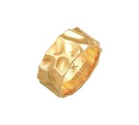 KUZZOI, Ring Herren Bandring Geschmiedet Used Look 925 Silber in gold, für Herren Gr. 60 mm
