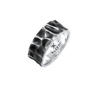 Kuzzoi Herrenring Hammerschlag Bandring massiv (10 mm) 925 Silber