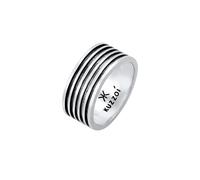 KUZZOI, Ring Herren Bandring Massiv Rillen 925 Silber in gelb, für Herren Gr. 62 mm