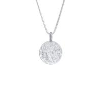 KUZZOI Herren Basic Coin Plättchen gehämmert 925 Silber silberfarben