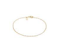 Kuzzoi Silber-Armband handgefertigt für Herren zartes Gliederarmband (1 mm) Twisted Look aus 925 Sterling Silber vergoldet, Länge 19 cm