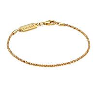 Kuzzoi Herren Buddha Armband - Handgefertigtes Herrenarmband 2 mm aus massivem 925 Sterling Silber vergoldet - Gedrehtes Silberarmband mit Karabiner - Länge 21 cm