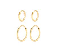 Kuzzoi Paar Creolen »Herren Creolen Basic (4 tlg) 925 Silber«, Creole, Gold