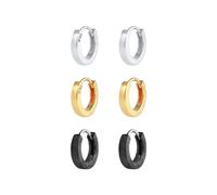 KUZZOI Herren Creolen Set Oxidiert Vergoldet 925 Silber OneSize