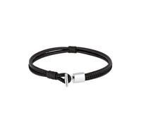 KUZZOI Herren Echtleder Knoten Haken Schwarz 925er Silber 19