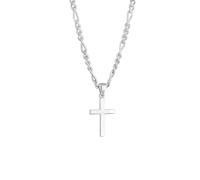 KUZZOI Herren Figarokette Kreuz 925 Silber silberfarben