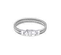 KUZZOI Herren Gliederarmband Geflochten 925 Silber 21