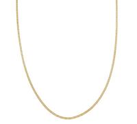 Kuzzoi Herren Halskette 925 Sterling Silber, Basic Panzerkette (2.3 mm) vergoldet, Stäbchenpanzerkette ohne Anhänger für Mann und Frau, Goldene Silberkette, Kettenlänge 55 + 5 cm