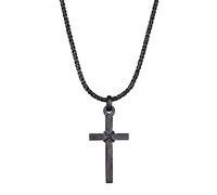 KUZZOI - KUZZOI Halskette Herren Kreuz Flach Kordelkette 925 Silber Ketten