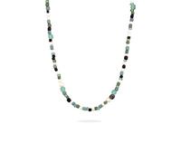 Kuzzoi Herren Halskette mit Muschelkernperlen (6-8mm) und Glas Beads für den Mann in 925 Sterling Silber Surferkette handgefertigt Länge: 50 cm