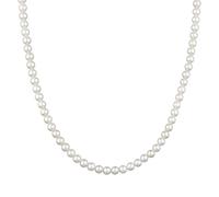 KUZZOI Halskette Kette Mit Perlen Muschelkernperlen Weiß 925 Sterling Silber 50 Cm für Herren - 50 cm