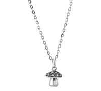 Kuzzoi Herren Halskette poliert mit Pilz Anhänger (18 mm) aus 925 Sterling Silber Kette im Used Look für den Mann mit Glücksymbol Länge 55 cm