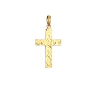 Kuzzoi Silber Kreuz Anhänger für Ketten massivem 925er Sterling Silber für Halsketten Markanter Kreuzanhänger handgefertigt 54 mm hoch (Gold, Sterling-Silber)