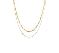 KUZZOI Herren Ketten Set Figaro Venezia 925 Silber goldfarben