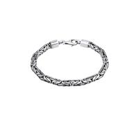Kuzzoi Buddha Silber Armband für Herren, handgefertigtes Königsketten Armband (5 mm) aus oxidierten 925 Sterling Silber, massives Königsarmband für Männer, Länge 19 cm
