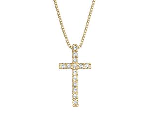 KUZZOI Herren Kreuz Religion 925 Silber, mit Kristallen von Swarovski® 60