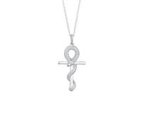 Kuzzoi Halskette Herren Kreuz Schlange 925 Silber, silber Silber