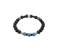 KUZZOI Herren Lava Achat Edelstein Bead 925 Silber 21