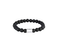 Kuzzoi Armband »Herren Lava Edelstein Bead Rechteck 925 Silber«