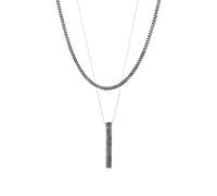 Kuzzoi Halsketten - Halskette Herren Layer Panzerkette Barren Stab 925 - Gr. unisize - in Silber - für Damen