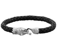 KUZZOI Herren Armband 'Schlange' schwarz / silber, Größe 19, 4123245 Schwarz / Silber 19