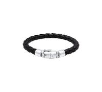 KUZZOI Herren Armband 'Basic' schwarz / silber, Größe 23, 4122855 Schwarz / Silber 23