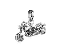 Silberner Motorrad Big Bike Anhänger für Ketten von Kuzzoi aus massivem 925er Sterling Silber für Halsketten, sehr hochwertig und exklusiv 361368-000