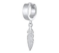 Kuzzoi Ohrringe Creole Feder Scharnier Single 925 Silber, silber Silber