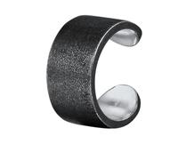 Kuzzoi Ohrringe Herren Single Earcuff Basic Glanz 925 Silber, schwarz Schwarz