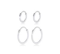 Kuzzoi Paar Creolen »Herren Creolen Basic (4 tlg) 925 Silber«, Creole