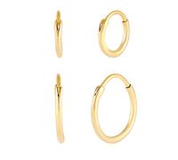 Kuzzoi Paar Creolen »Herren Creolen Basic (4 tlg) 925 Silber«, Creole, Gold