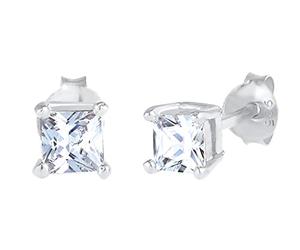 Kuzzoi Herren-Ohrringe Ohrstecker mit funkelnden Zirkonia Quadrat (4 mm) aus 925 Sterling Silber Hochwertiger Ohrschmuck für Männer, 0302732023