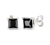 Kuzzoi Herren-Ohrringe Ohrstecker mit funkelnden Zirkonia schwarz (4 mm) aus 925 Sterling Silber Ohrschmuck für Männer, 0303152725