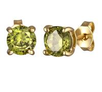 Kuzzoi Herren Ohrringe Ohrstecker Rund (6 mm) mit Zirkonia in grün aus 925 Sterling Silber Ohrschmuck für den Mann