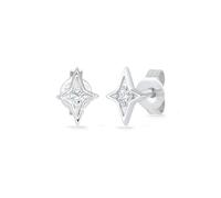Kuzzoi Herren Ohrringe Ohrstecker Stern (7x5 mm) mit Glas Kristalle in weiß aus 925 Sterling Silber Ohrschmuck für den Mann