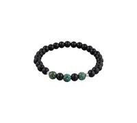 KUZZOI Herren Onyx Schwarz Türkis Grünlich-Braun 925 Sterling Silber 19